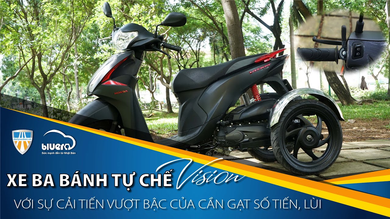 Xe Ba Bánh Tự Chế Vision_Đen Với Sự Cải Tiến Vượt Bật Của Cần Gạt Số Tiến, Lùi.