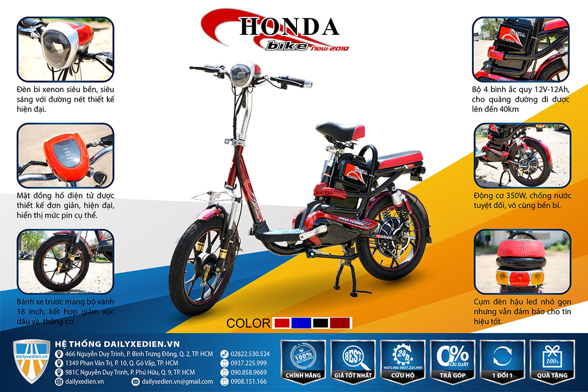 Xe dap dien HONDA bike 2019 - Xe đạp điện Honda Bike 2019 New