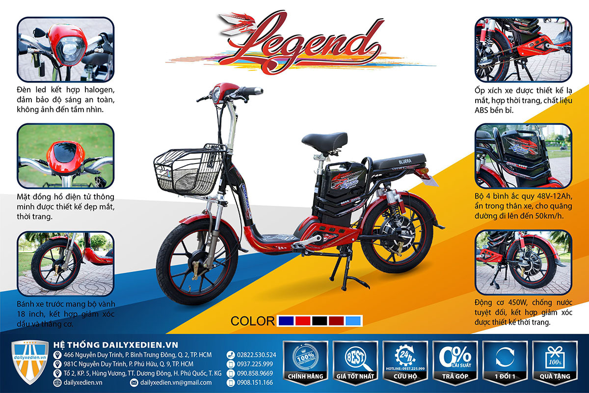 XE DAP DIEN LEGEND TT 01 - Xe đạp điện Bluera Legend