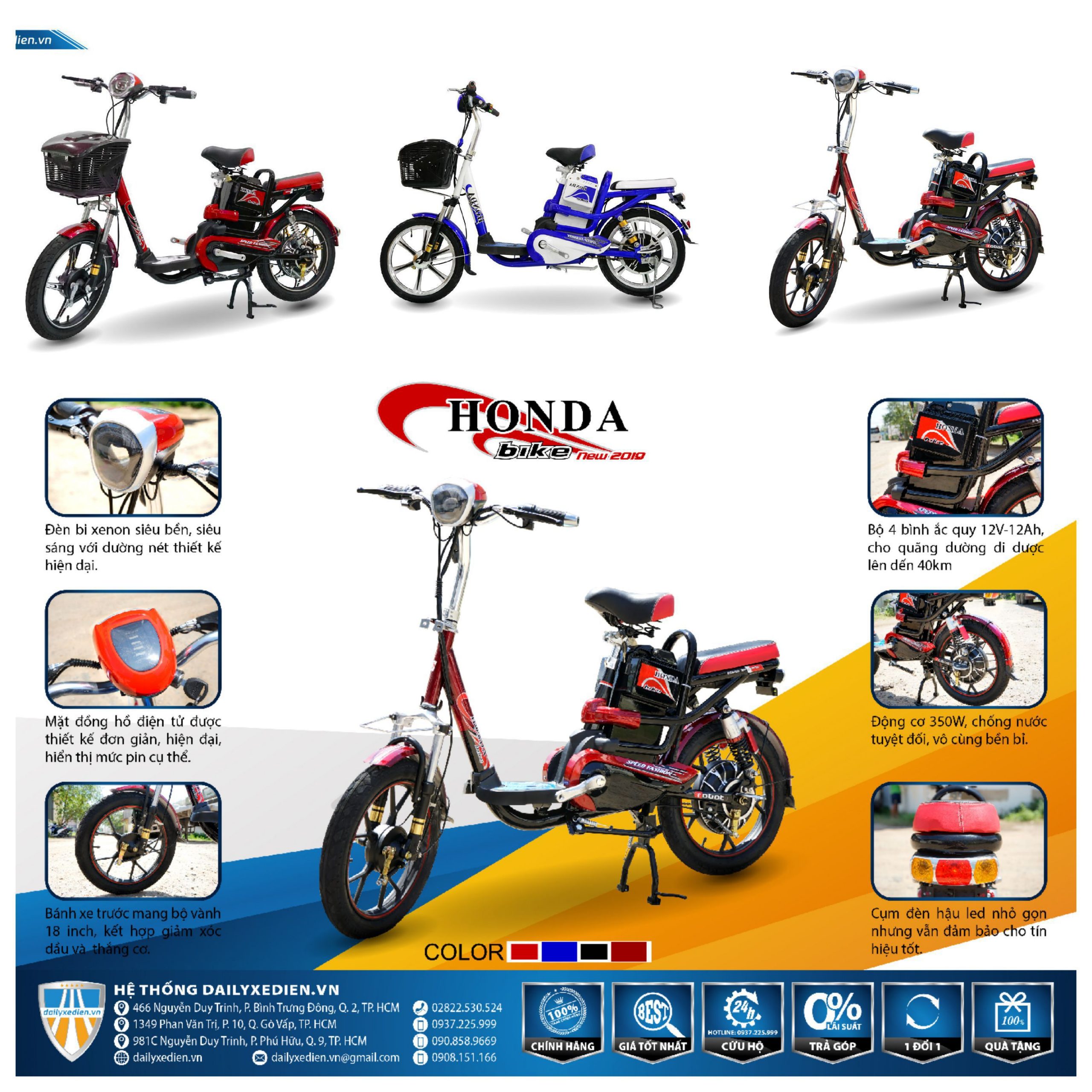 Đại lý bán Xe đạp điện Honda M6 | 0979.66.22.88 | Xebaonam.com - YouTube