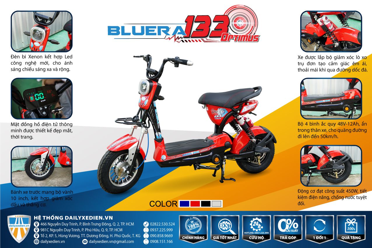 xe dap dien bluera 133 optimus tt - Xe đạp điện Bluera 133 Optimus