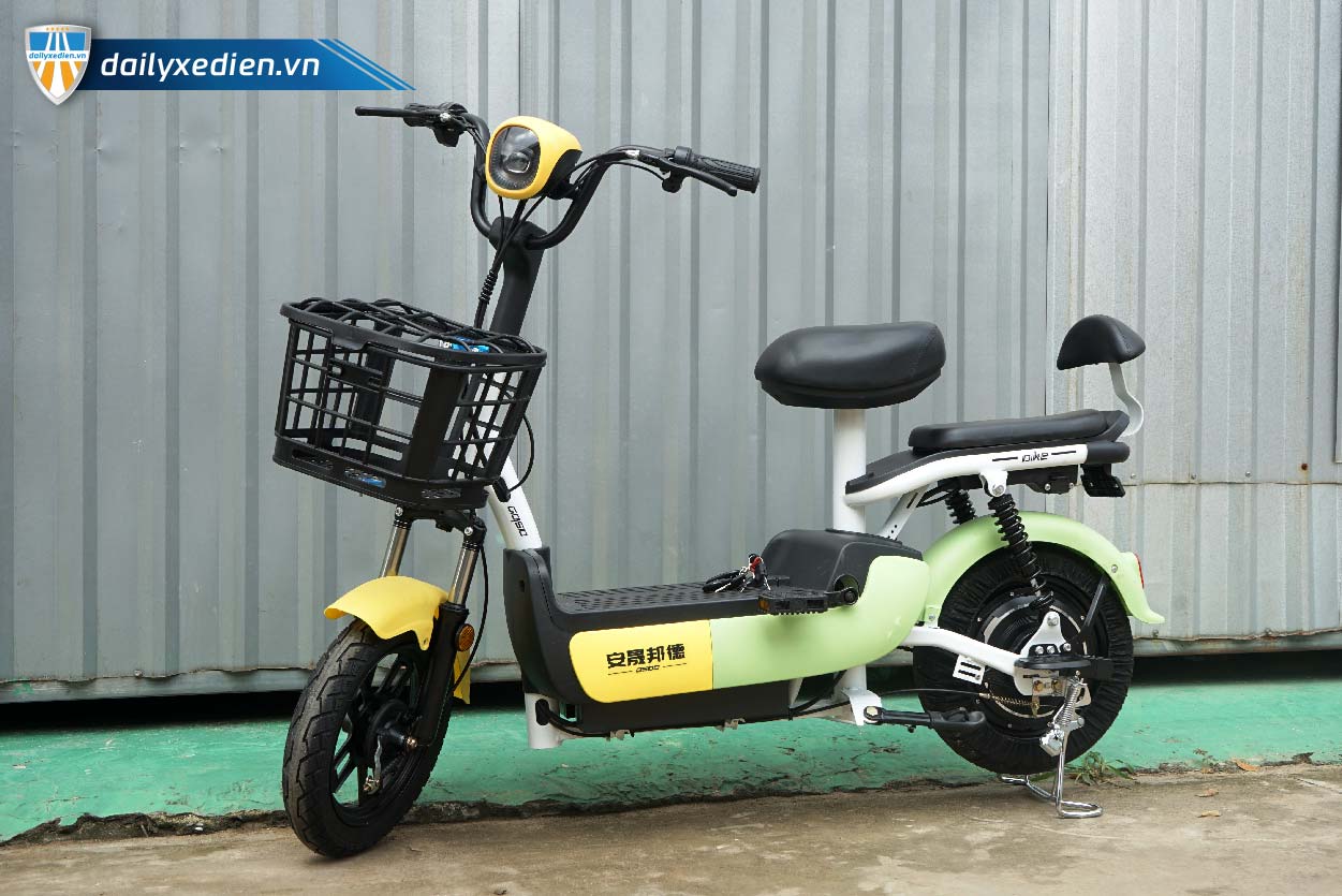 Xe đạp điện Mini mẫu mới màu vàng - xanh lá
