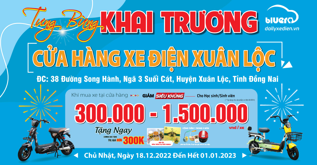 Mừng khai trương cửa hàng xe điện ủy quyền Bluera Việt Nhật ở Đồng Nai
