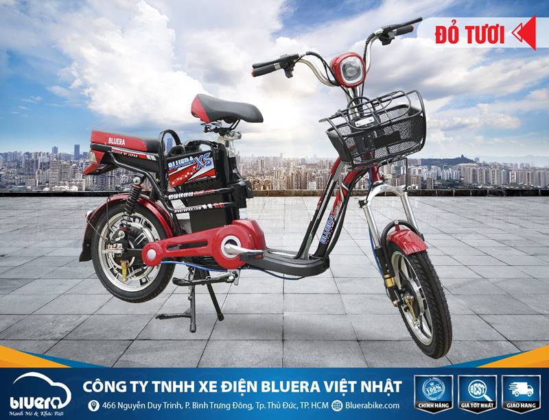 xe đạp điện Bluera màu đỏ
