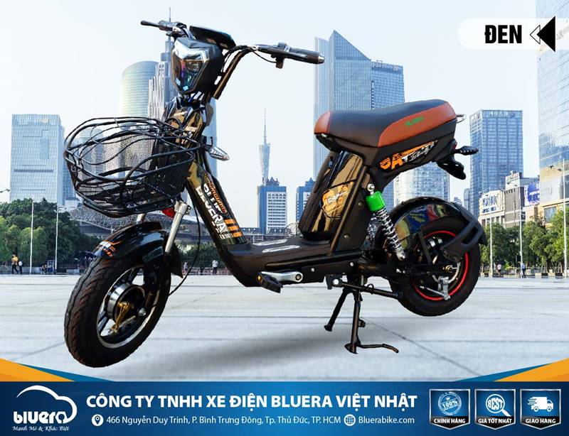 Xe đạp điện màu đen Bluera Cap Super Max
