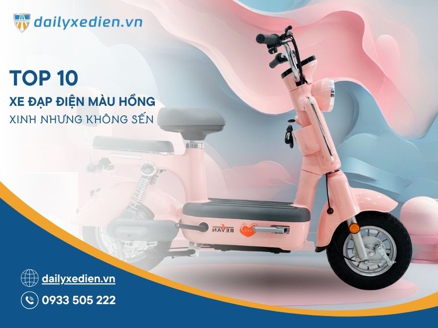 xe đạp điện màu hồng