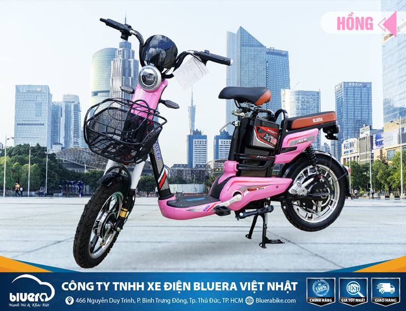 Xe đạp điện Bluera màu hồng