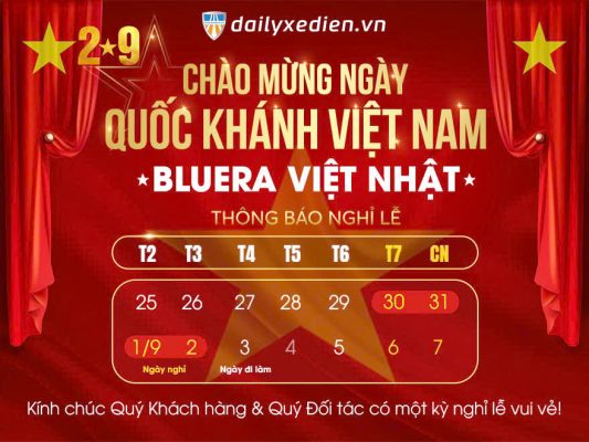 Đại lý xe điện Thông Báo Lịch Nghỉ Lễ Quốc Khánh 2/9