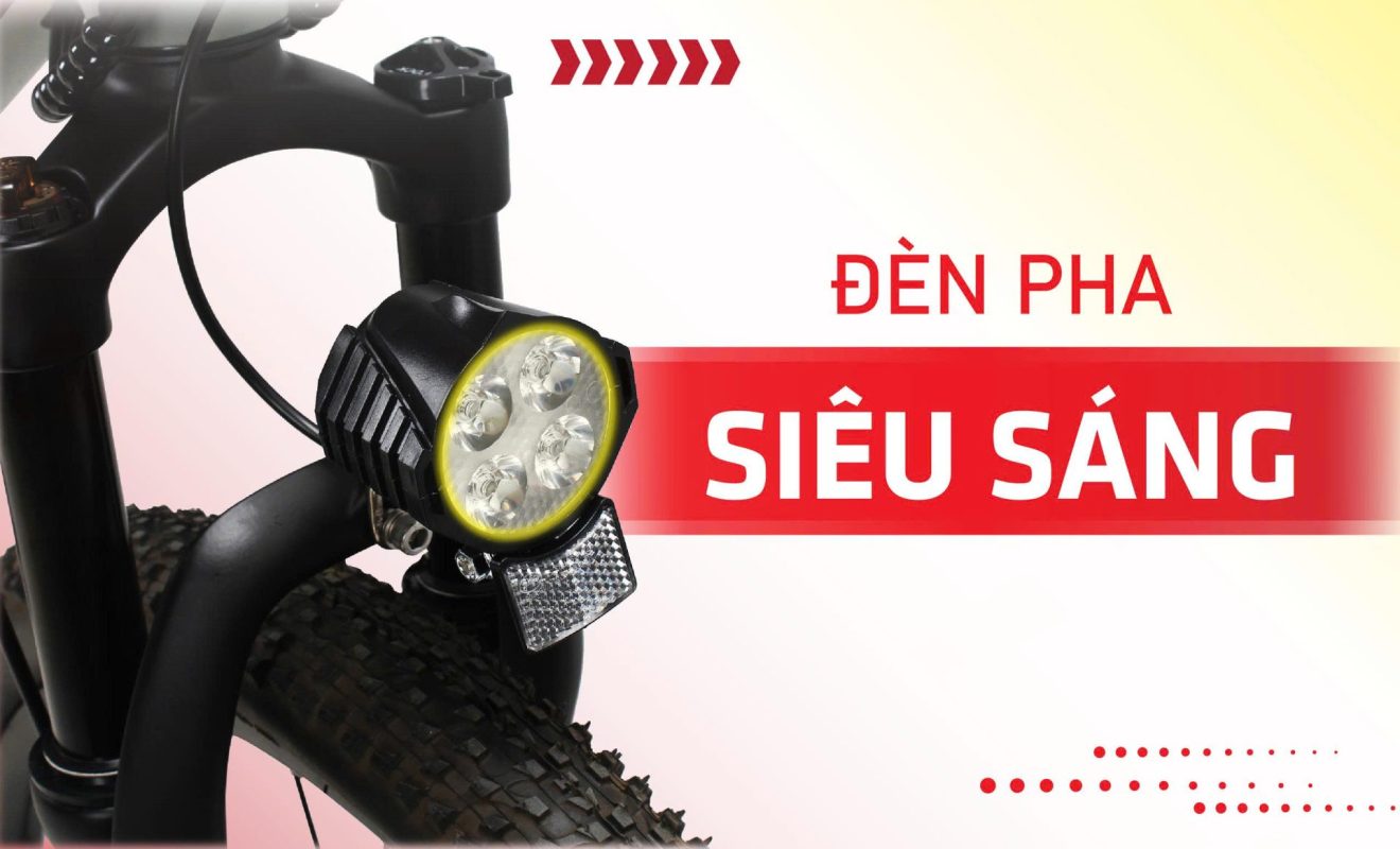 Đèn xe siêu sáng xe đạp trợ lực điện Bluesuda EM15
