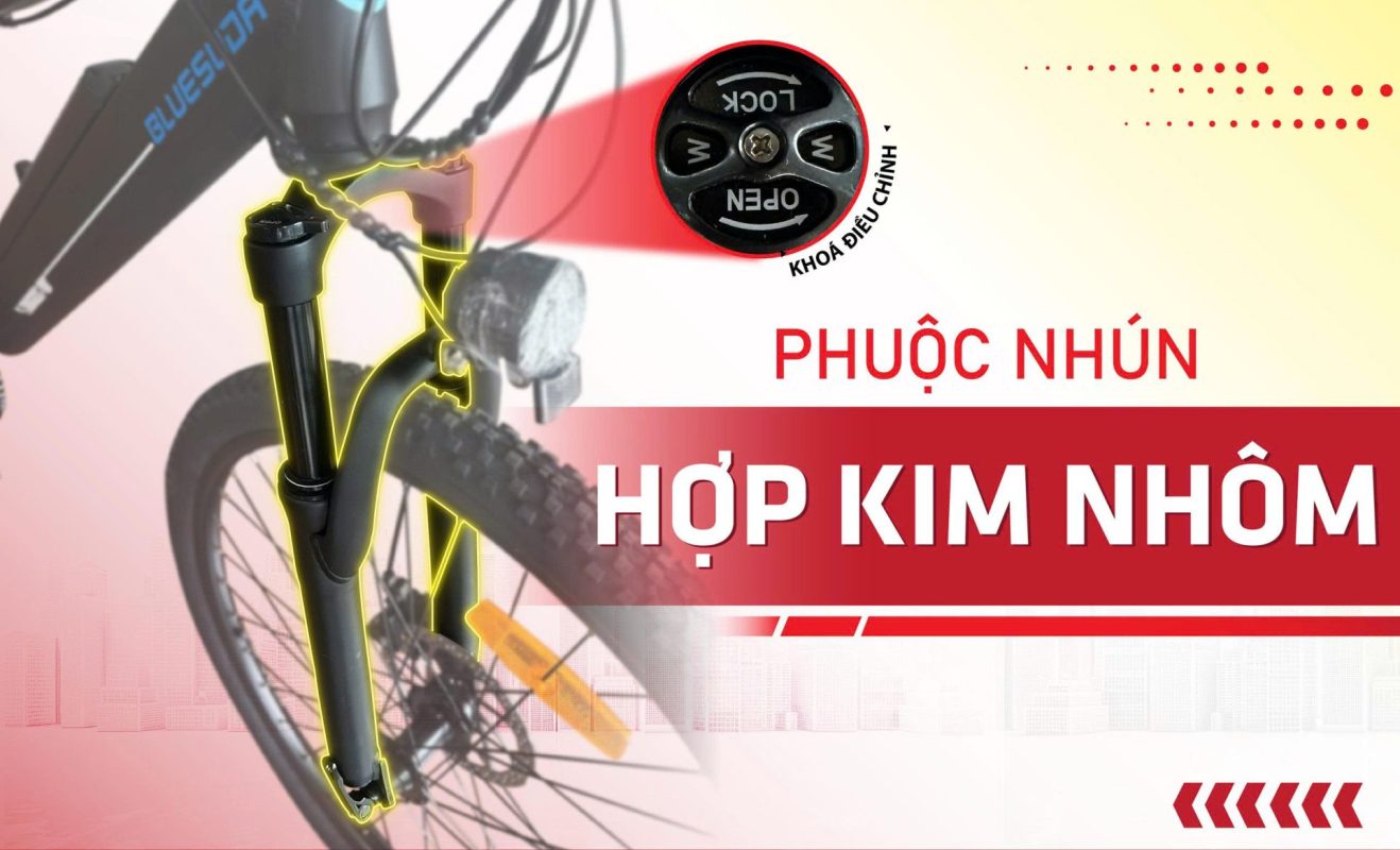 Phuộc nhún xe đạp trợ lực Bluesuda EM15