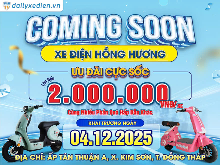 Coming Soon: Đại Lý Xe Điện Bluera Hồng Hương Tại Đồng Tháp Ưu Đãi Lớn Lên Đến 2.000.000 VNĐ