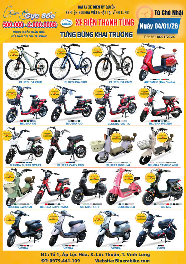 Khuyến mãi sốc các mẫu xe tại đại lý xe điện Thanh Tùng