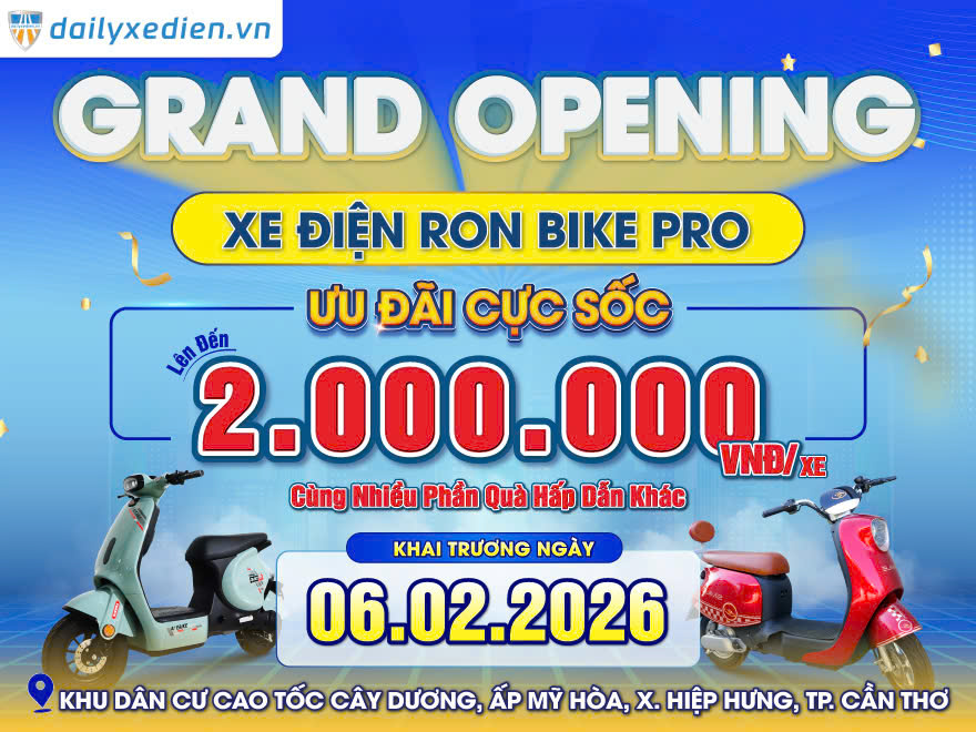 Chính thức Khai trương đại lý xe điện chính hãng Bluera Việt Nhật Ron Bike Pro tại Cần Thơ