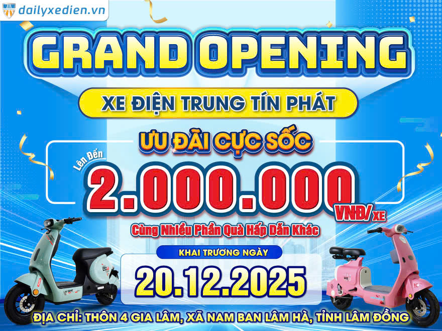 CHÍNH THỨC KHAI TRƯƠNG CỬA HÀNG XE ĐIỆN BLUERA VIỆT NHẬT TRUNG TÍN PHÁT TẠI LÂM ĐỒNG