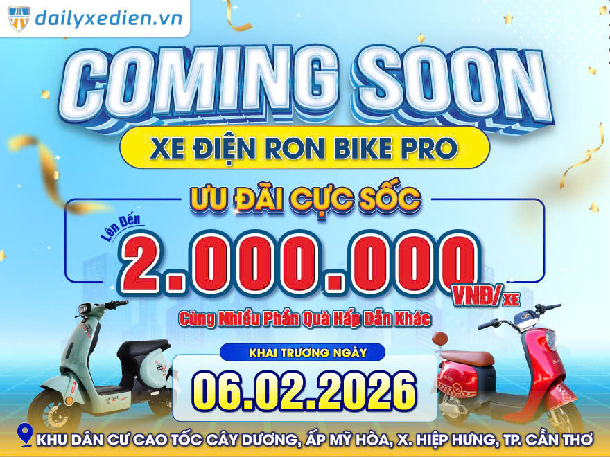 Coming Soon: Khai Trương Đại Lý Xe Điện Chính Hãng Bluera Việt Nhật Ron Bike Pro Tại Cần Thơ