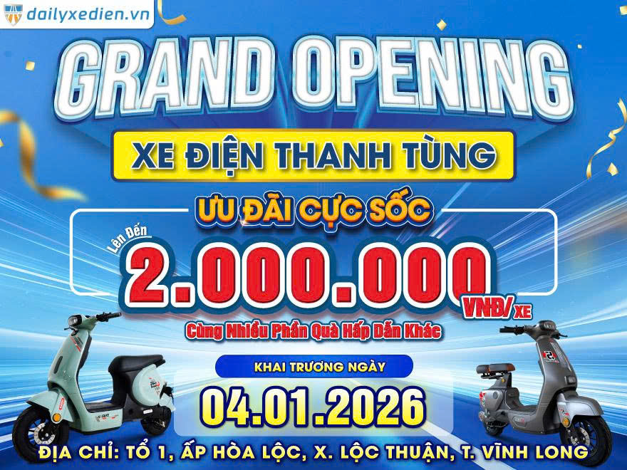 Chính Thức Khai Trương Đại Lý Xe Điện Bluera Việt Nhật Thanh Tùng Vĩnh Long – Quà Tặng Ngập Tràn, Giá Rẻ Ngỡ Ngàng!