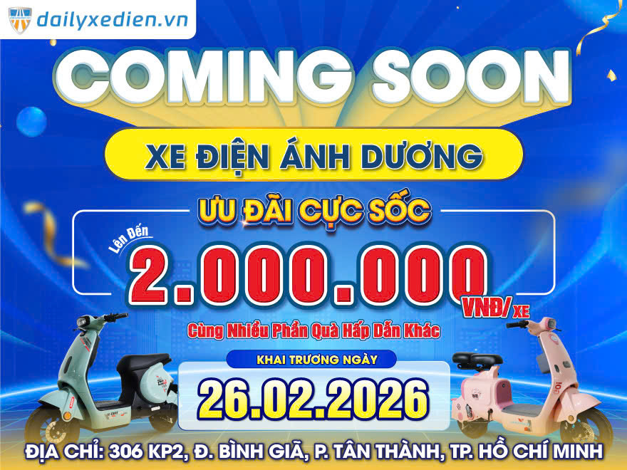 XE ĐIỆN BLUERA VIỆT NHẬT ÁNH DƯƠNG SẮP RA MẮT TẠI TP. HỒ CHÍ MINH VỚI ƯU ĐÃI HẤP DẪN 2.000.000Đ, LÁI THỬ MIỄN PHÍ