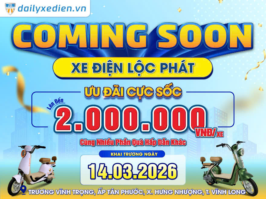 COMING SOON BLUERA VIỆT NHẬT LỘC PHÁT TẠI VĨNH LONG – ƯU ĐÃI XE ĐIỆN CHÍNH HÃNG ĐẾN 2.000.000Đ